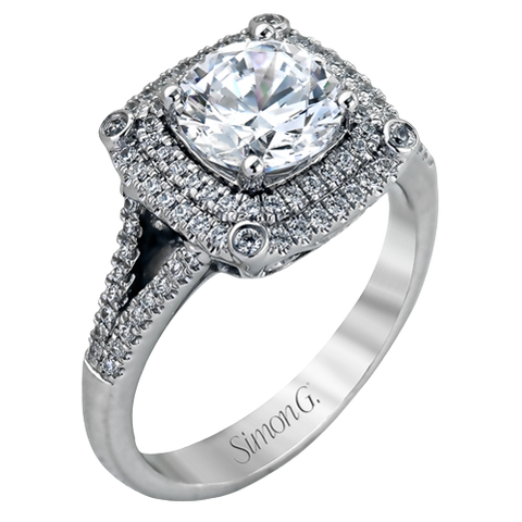 Simon G 2ct Engagement Ring MR2378-A-8 WHITE 18K SEMI WHITE