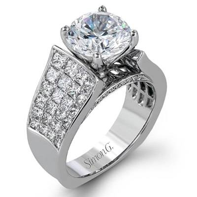 Simon G 3ct Engagement Ring MR2568 WHITE 18K SEMI