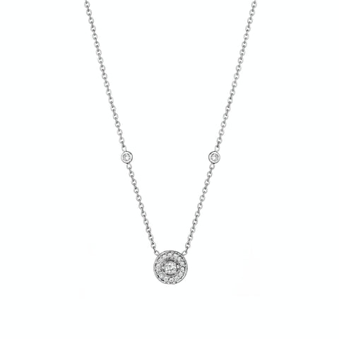 Penny Preville 18K Yellow or White Gold Medium Pave Round Diamond Necklace