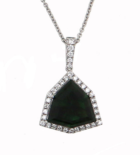 Tourmaline and Diamond Fashion Pendant