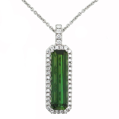 Tourmaline and Diamond Fashion Pendant