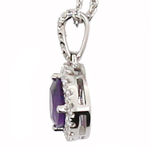 Amethyst and Diamond Fashion Pendant