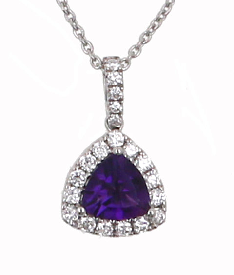 Amethyst and Diamond Fashion Pendant