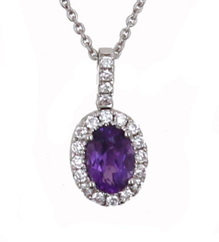 Amethyst and Diamond Fashion Pendant