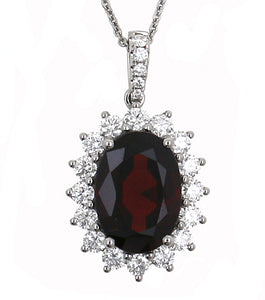 Garnet and Diamond Fashion Necklace