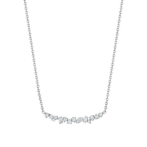 Penny Preville 18K Gold Diamond Stardust Cluster Bar Necklace