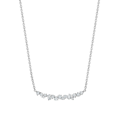 Penny Preville 18K Gold Diamond Stardust Cluster Bar Necklace