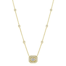 Load image into Gallery viewer, Penny Preville 18K Gold Mid Emerald-Cut Diamond Art Deco Necklace