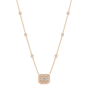 Penny Preville 18K Gold Emerald-Cut Diamond Art Deco Necklace