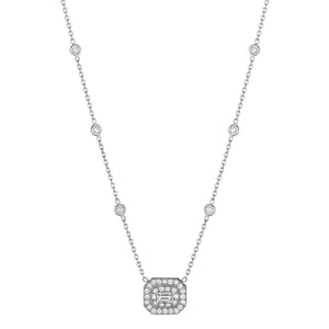Penny Preville 18K Gold Mid Emerald-Cut Diamond Art Deco Necklace