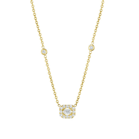 Penny Preville 18K Gold Diamond Petite Art Deco Necklace