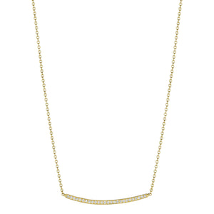 Penny Preville 18K Gold Petite Diamond Pave Forever Bar Necklace