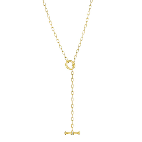 Penny Preville 18K Gold Flat Link Toggle Chain 24''