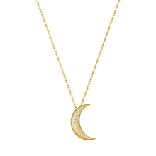 Load image into Gallery viewer, Penny Preville 18K Gold Galaxy Crescent Moon Necklace