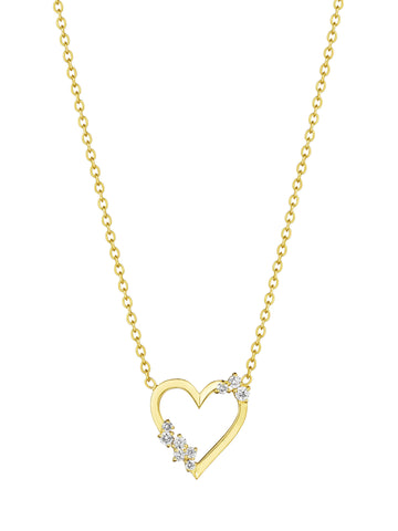 Penny Preville 18K Gold Open Heart Stardust Accent Necklace