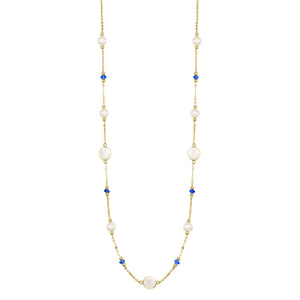 Pearl & Mother of Pearl Neckalce with Sapphire