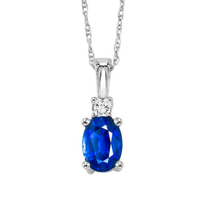 14kw color ens prong sapphire necklace 1/25ct, fb1153-4wf