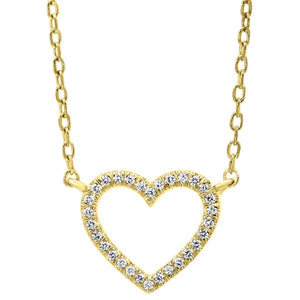 14Kt Yellow Gold Heart Shaped Diamond Pendant