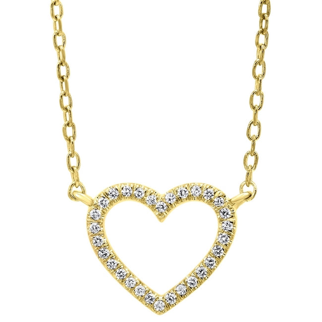 14Kt Yellow Gold Heart Shaped Diamond Pendant