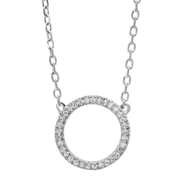14k Diamond Circle Pendant