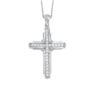 14kw cross prong diamond necklace 1/4ct, fr1217-1y