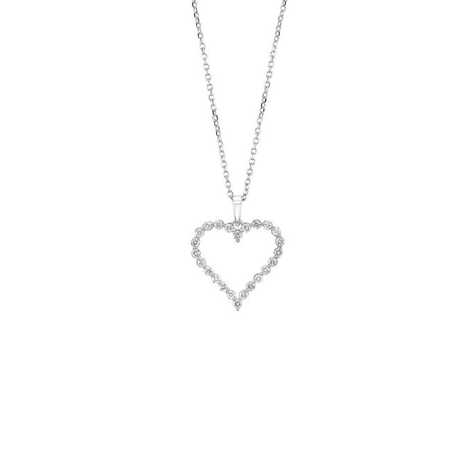 14kw single prong diamond necklace 1/4ct, pd10409-4wf