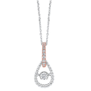 Rose and White Gold Pendant