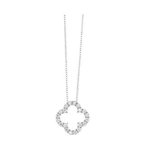 14K White Gold Diamond Fashion Pendant Necklace 1/7ctw