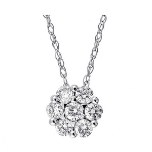 14k Diamond Bouquet Pendant - 1/10