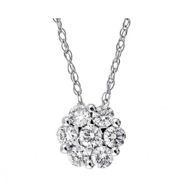 14k Diamond Bouquet Pendant - 1/3 ctw