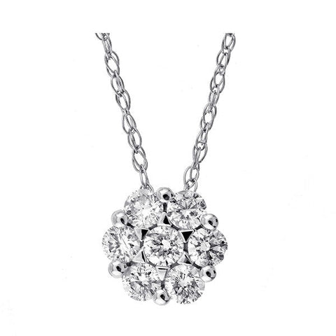 14k Diamond Bouquet Pendant - 1/3 ctw