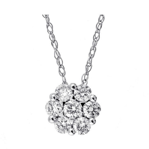 14k Diamond Bouquet Pendant - 1/10