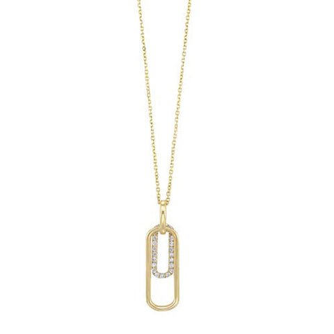 Diamond Double Tag Pendant Necklace In 10K Yellow Gold (1/10ctw)
