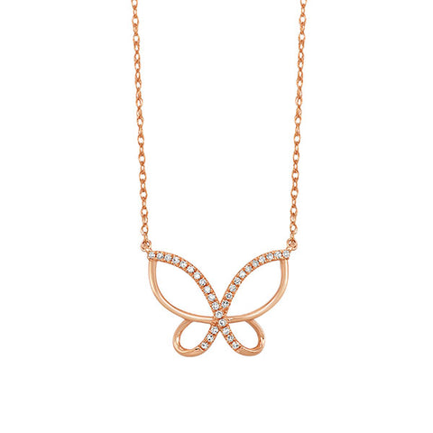 Butterfly Pendant in Rose Gold