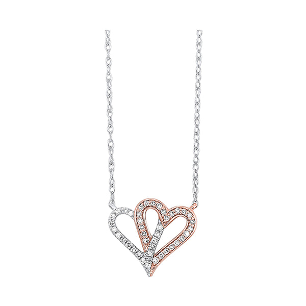 Gold Diamond Interlocking Hearts