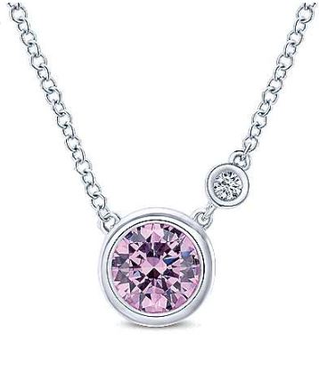 Gabriel & Co. Contemporary Sterling Silver Necklace (0.02 CTW)