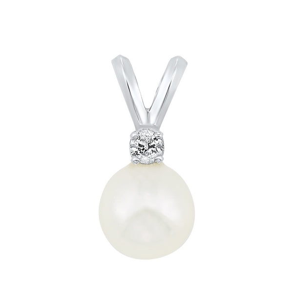 14kw cultured pearl necklace 1/30ct, fe4022-1wdwt