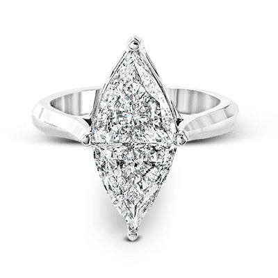 Simon G Classic Solitaire Engagement Ring PR145 WHITE 18K SEMI 1