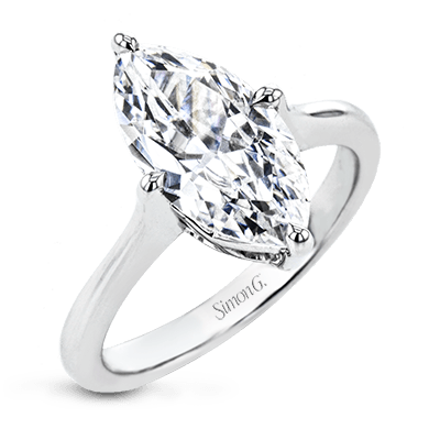 Simon G Classic Solitaire Engagement Ring PR145 WHITE PLAT SEMI