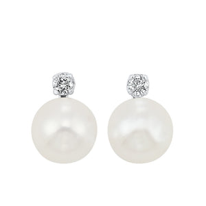 14kw cultured pearl earrings 1/20ct, rol1165a