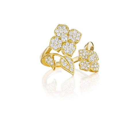Penny Preville 18K Diamond Flower & Leaf Ring