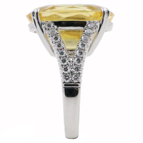 Yellow Sapphire and Diamond Fashion Ring