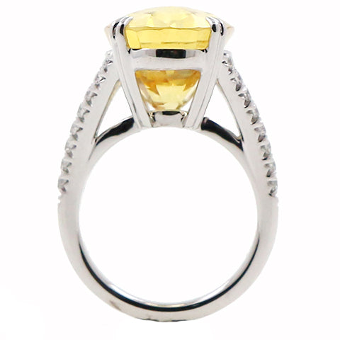 Yellow Sapphire and Diamond Fashion Ring