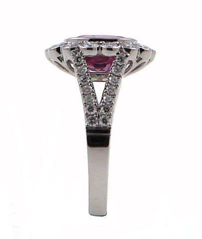 Pink Sapphire and Diamond Fashion Ring