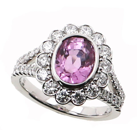 Pink Sapphire and Diamond Fashion Ring