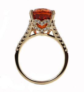 Orange Garnet and Diamond Fashion Ring
