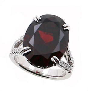 Garnet and Diamond Fashion Ring