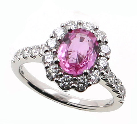 Pink Sapphire and Diamond Fashion Ring