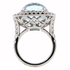 Aquamarine and Diamond Fashion Ring