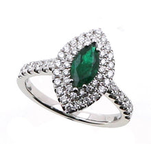 Load image into Gallery viewer, Emerald and Diamond Fashion Ring